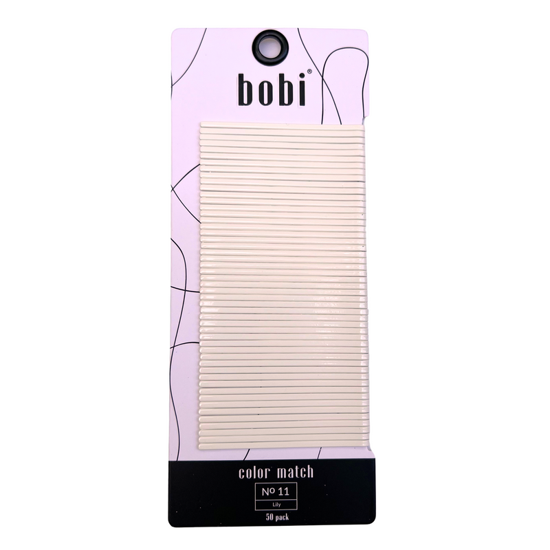 Lily #11 White Flat Bobby Pins 50 pack